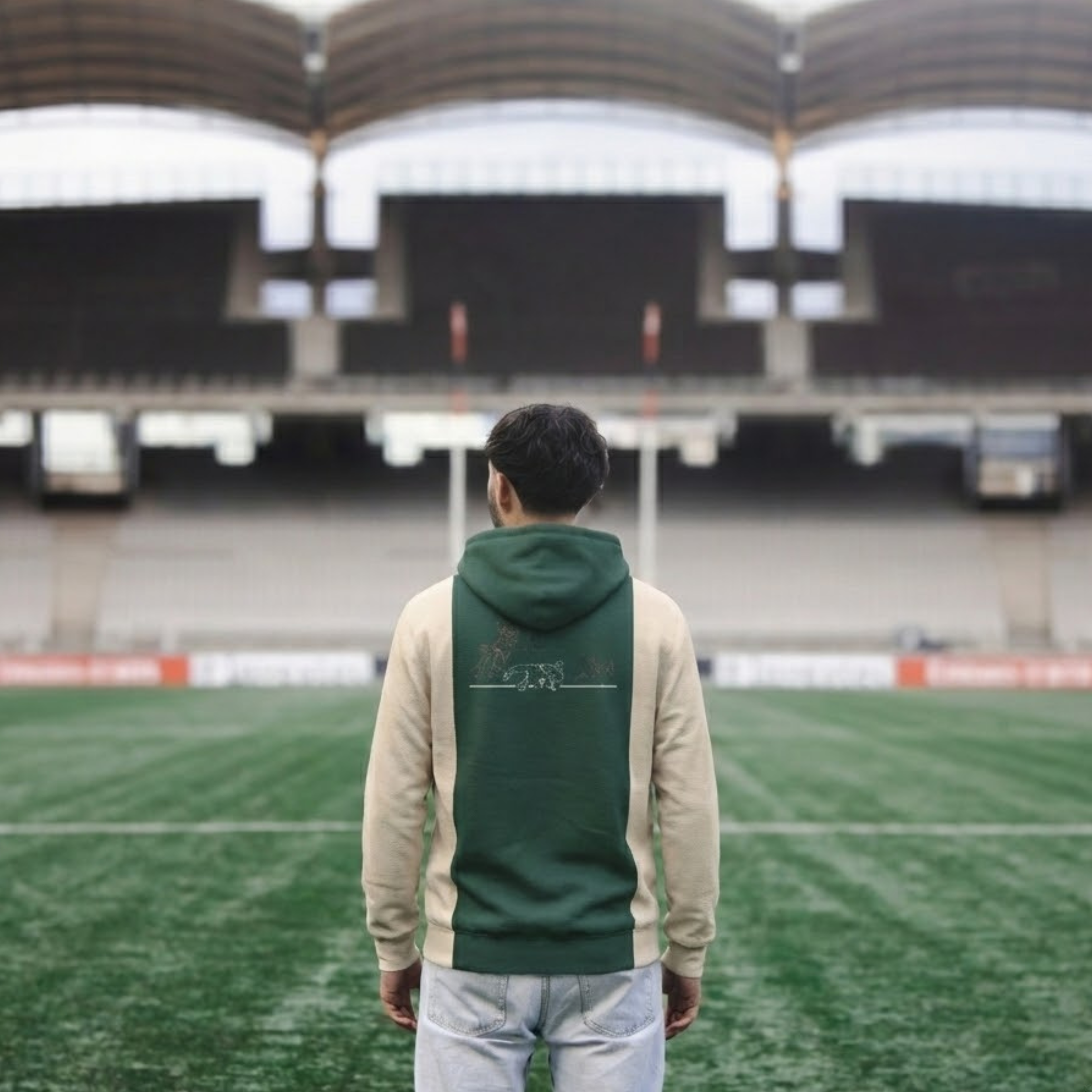 Sweat à Capuche EPCR Rugby in Motion Beige et Vert Mixte