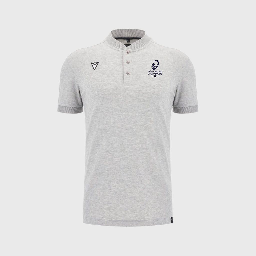 Macron x Investec Champions Cup Unisex Grey Polo Shirt 