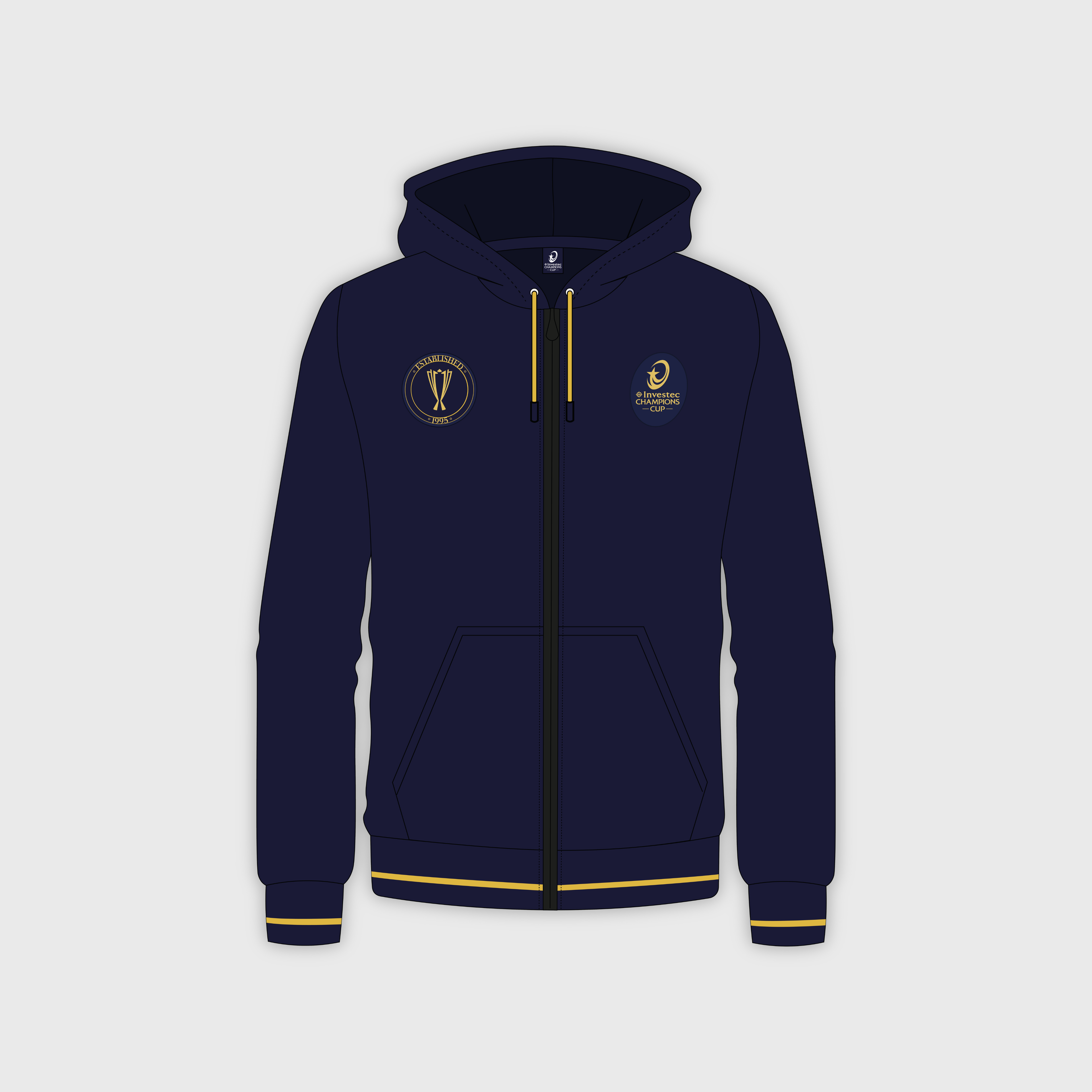 Sweat Zip à Capuche EPCR Trophée Bleu Marine Mixte