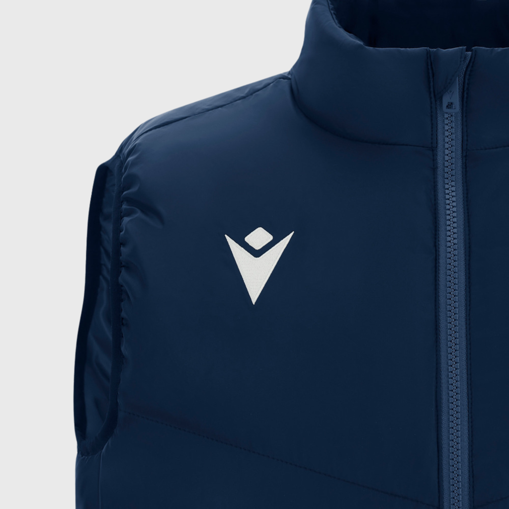 Macron x Investec Champions Cup Sleeveless Puffer Jacket, Navy Unisex